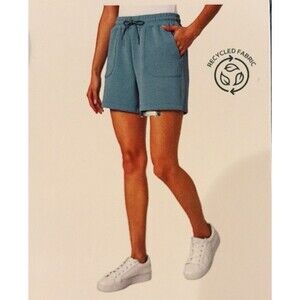 NWT Mondetta Women's Soft Ribbed Active Shorts Adriatic Blue Athleisure Size MED